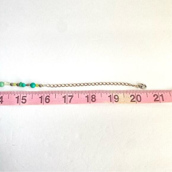 Carolyn Pollack Turquoise Nugget Necklace Gemstone Bead Sterling Silver 16” 20” - Picture 6 of 8